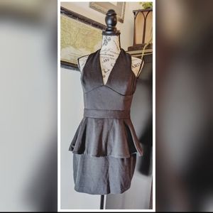 Asos Black Peplum Dress, Size 12